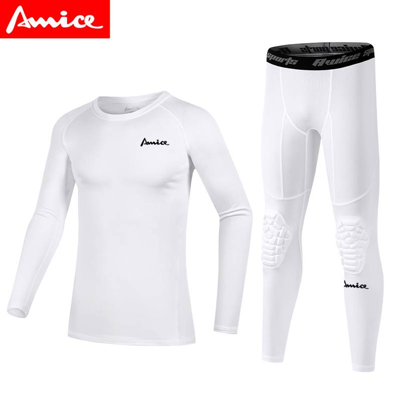AWICE Children's Youth Basketball Services Elastic Speedless Clothing Tight Clothing Set Training Anti -Cangel Kneel Casino Pants