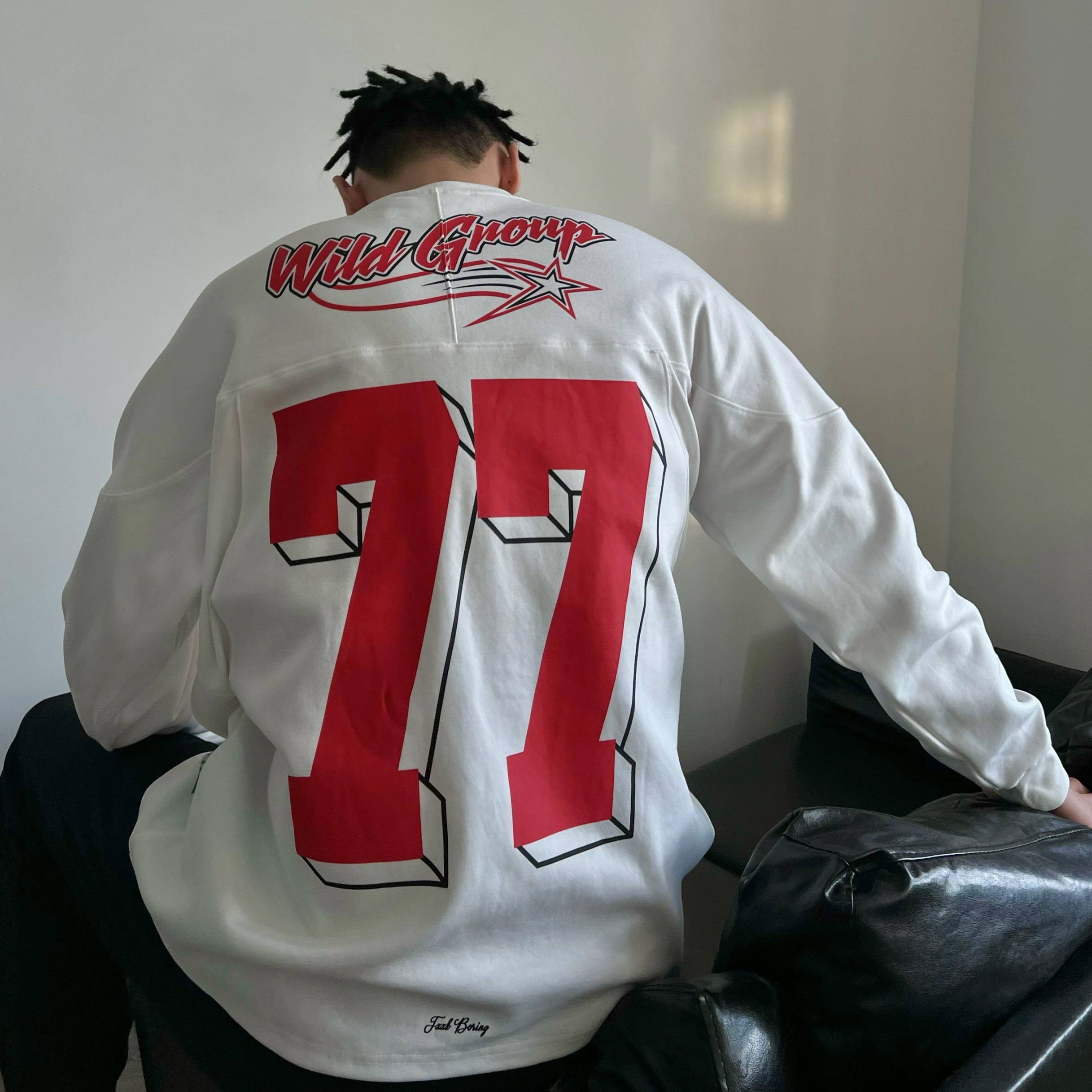 Ice hockey suit American leisure sports long -sleeved T -shirt sweater men and women couples 2024 early spring new loose jacket