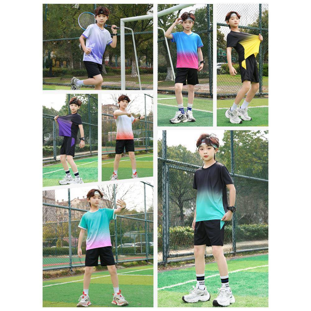 Children's football suit, boys in summer ice -fast dry -drying elementary school student jersey girl competition training team uniform