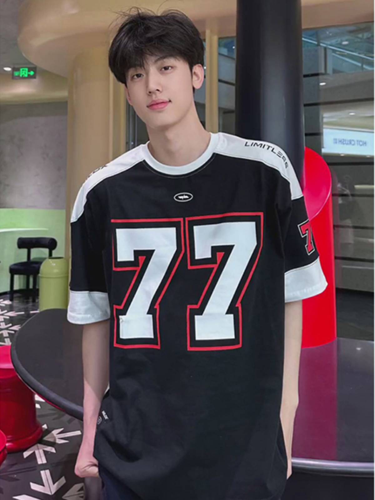 European and American high street ice hockey short -sleeved men's rugby T -shirts T -shirts in summer tide brand youth feel 5 minutes and a half sleeves