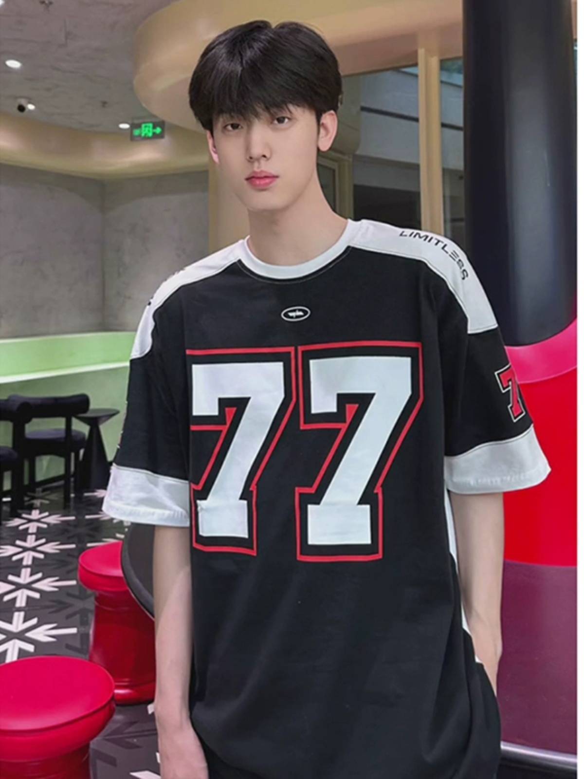 European and American high street ice hockey short -sleeved men's rugby T -shirts T -shirts in summer tide brand youth feel 5 minutes and a half sleeves