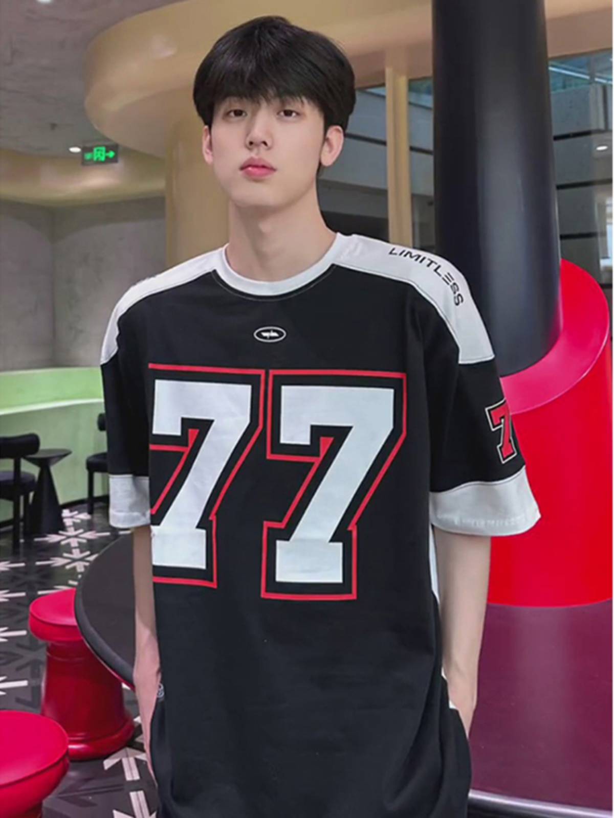 European and American high street ice hockey short -sleeved men's rugby T -shirts T -shirts in summer tide brand youth feel 5 minutes and a half sleeves