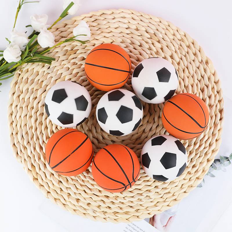 Vental decompression rubber elastic ball without inflatable 6cm6 cm small high elastic children's small basketball racket
