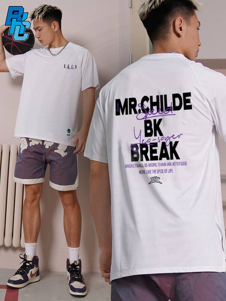 bkcxzice Signature American Sports T -shirt Men's Loose Running Fitness Training Basketball Short Sleeve Shooting