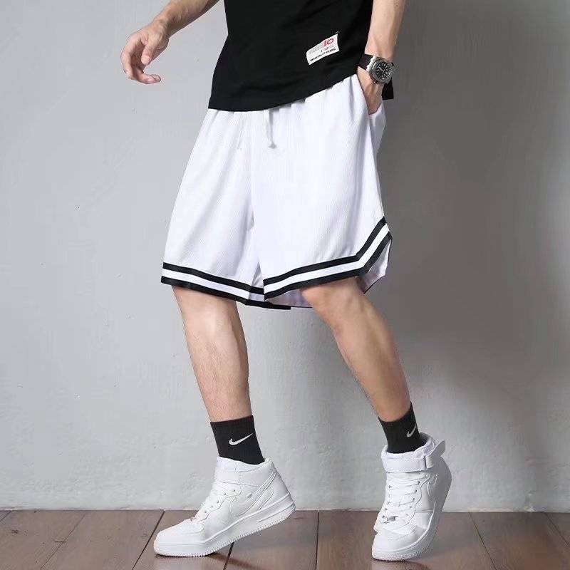 Basketball shorts Men's loose summer tide boys, boys fast -drying American men's ice silk casual pants pants pants