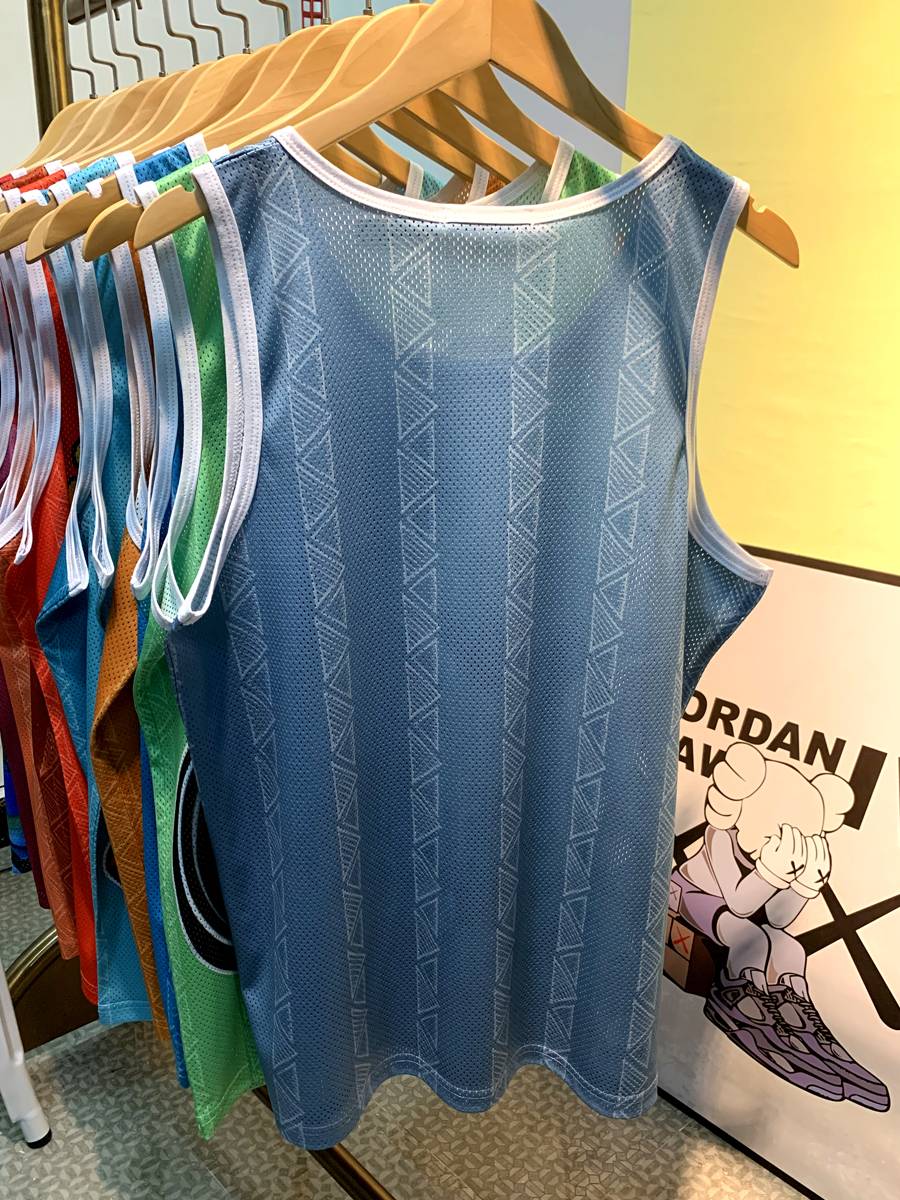 American basketball vest fast dry sleeveless T -shirt ice silk sports loose running short -sleeved training fitness beach jersey
