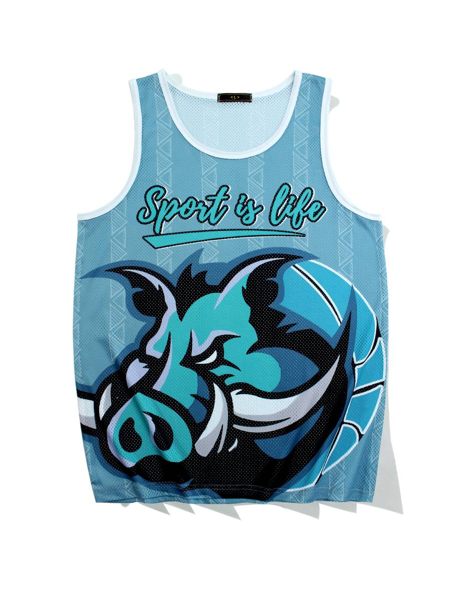 American basketball vest fast dry sleeveless T -shirt ice silk sports loose running short -sleeved training fitness beach jersey