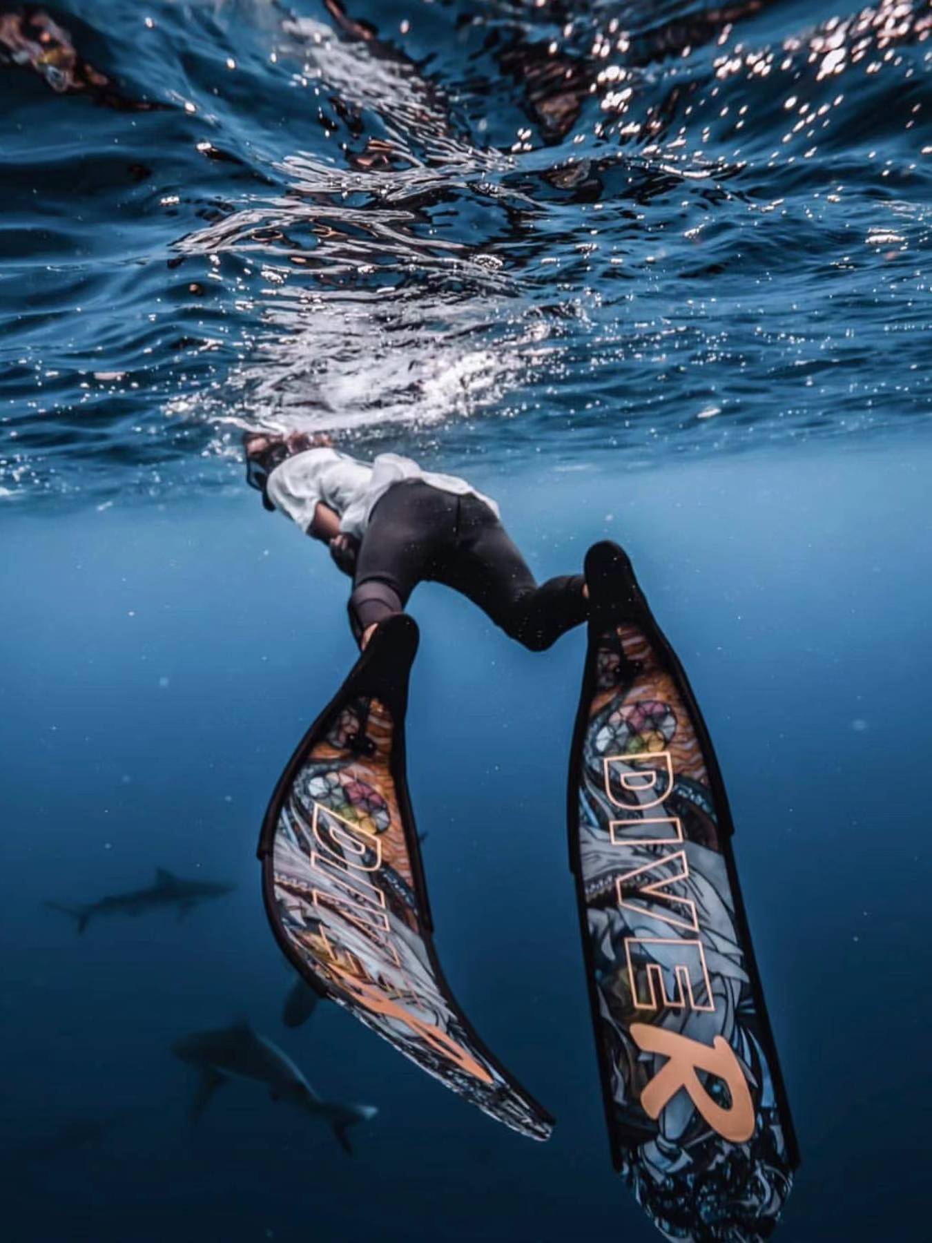 Australian DIVER high -value pure carbon fiber long foot (including foot sets) professional fishing and hunting free diving