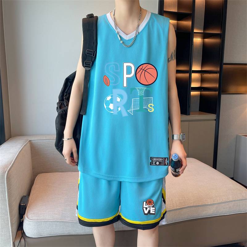 B032 Light Lake Blue (top+shorts)