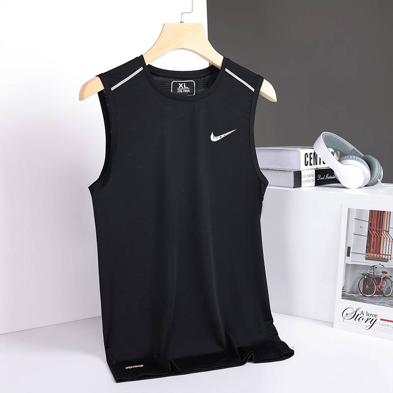 Nykton Summer Ice Club Men's Speed Dried Speed Clothing Thin Basketball Fitness Sports sleeveless men's T -shirt shoulders
