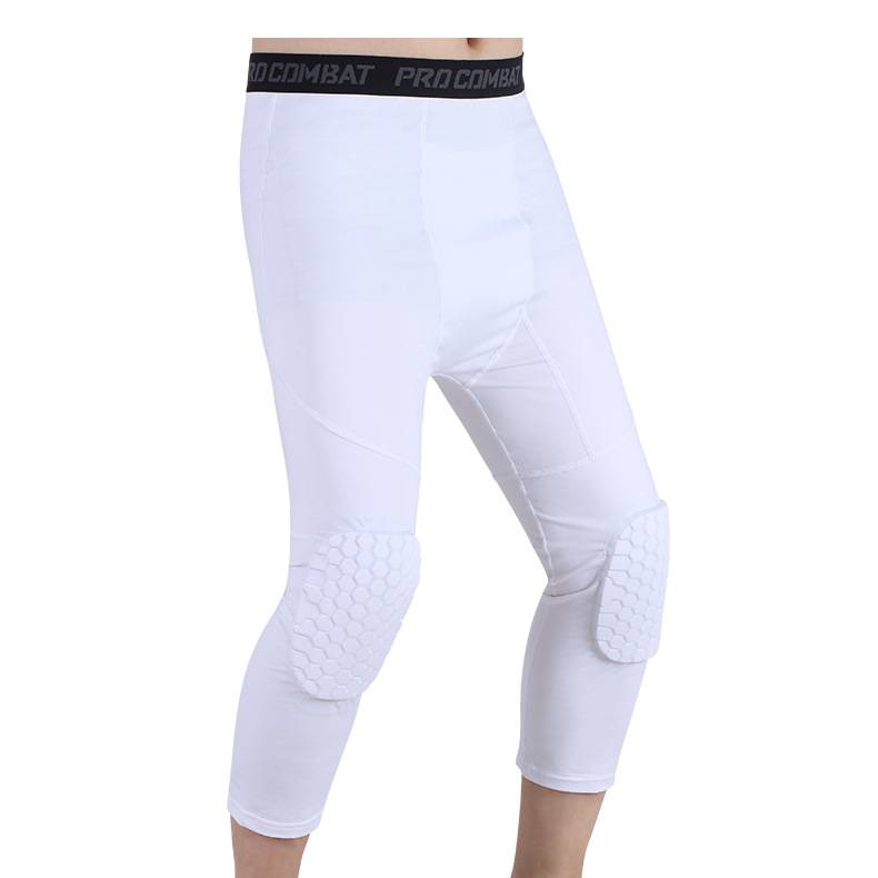 Basketball tight -fitting cotton -knee knee -in -one honeycomb anti -collision leggings pantyhose leggings sports gear equipment playing equipment