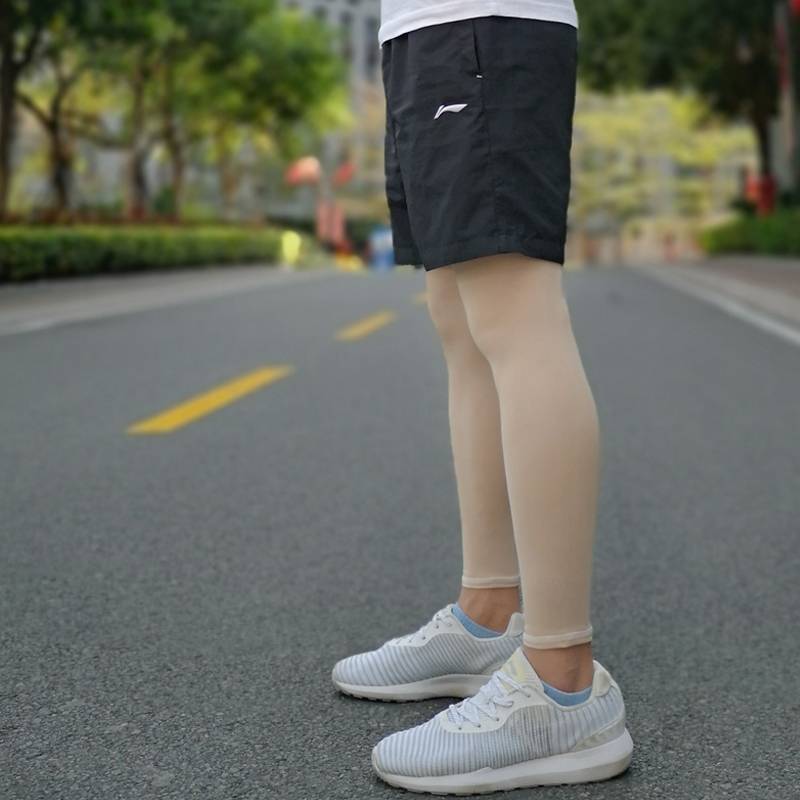 Scrambling leg-protected men and women riding ice-cool silk-skiing-sleeve basketball basketball to protect their knees and legs socks