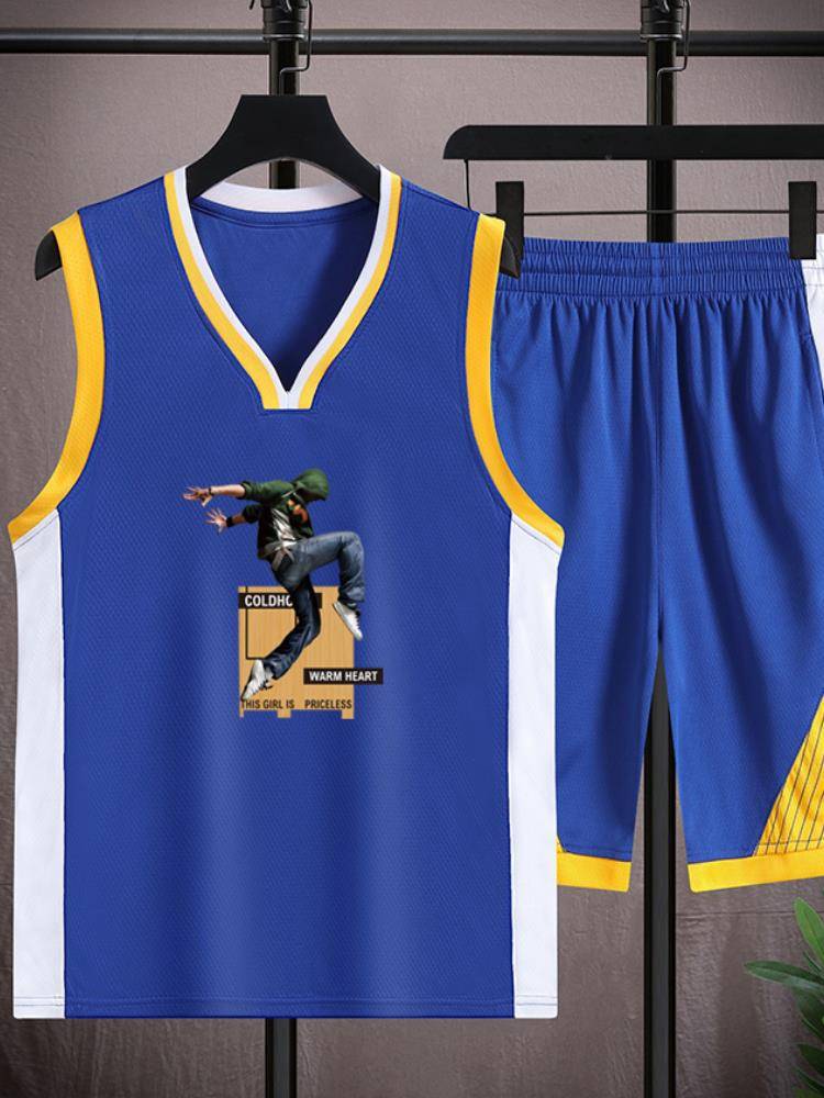 Genuine Jordan Summer Basketball Service Set Men's Competition Training Running Fitness Sports Service Speed Dry Belti Vests Short