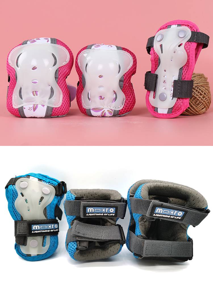 Children's wheel sliding fluorescent protective ice skate -balancing car riding knee guard knee and women's thick elbow cubing glove