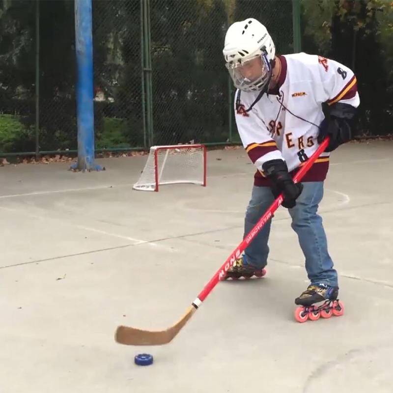 land hockey pole rollerboard huckley pole, adult dry hockey pole, wooden pole kid hockey pole
