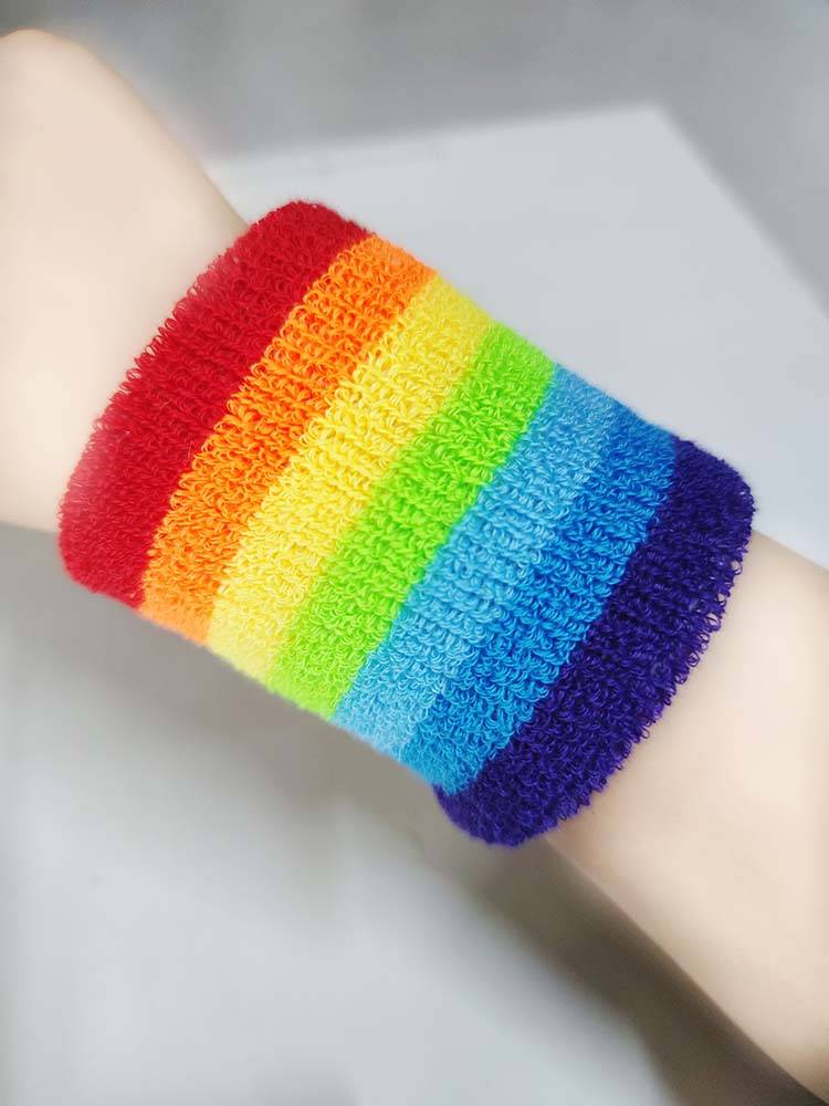 sport towels sweating through the air rainbow wrists