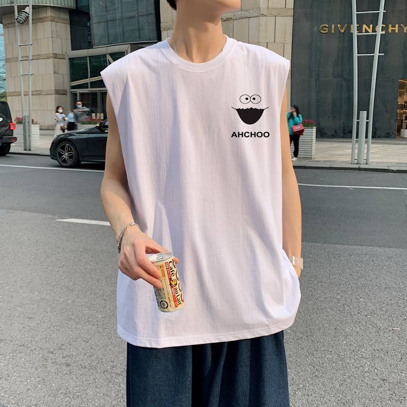 Men's summer ice silk sleeveless T -shirt tide brand inspiration vest sports basketball shoulder fitness wearing sweat vest