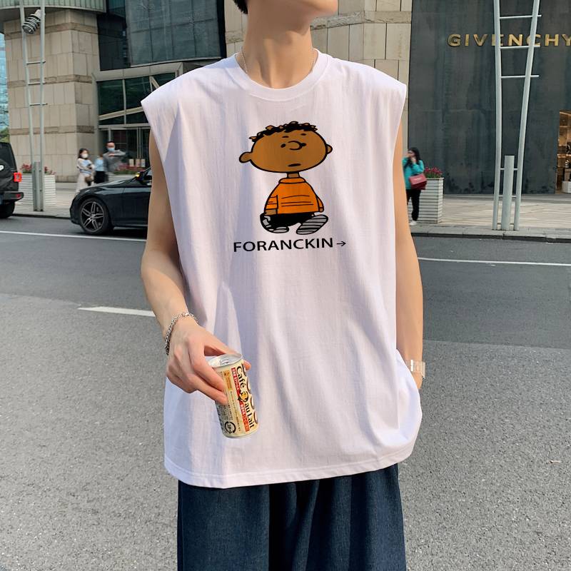 Men's summer ice silk sleeveless T -shirt tide brand inspiration vest sports basketball shoulder fitness wearing sweat vest