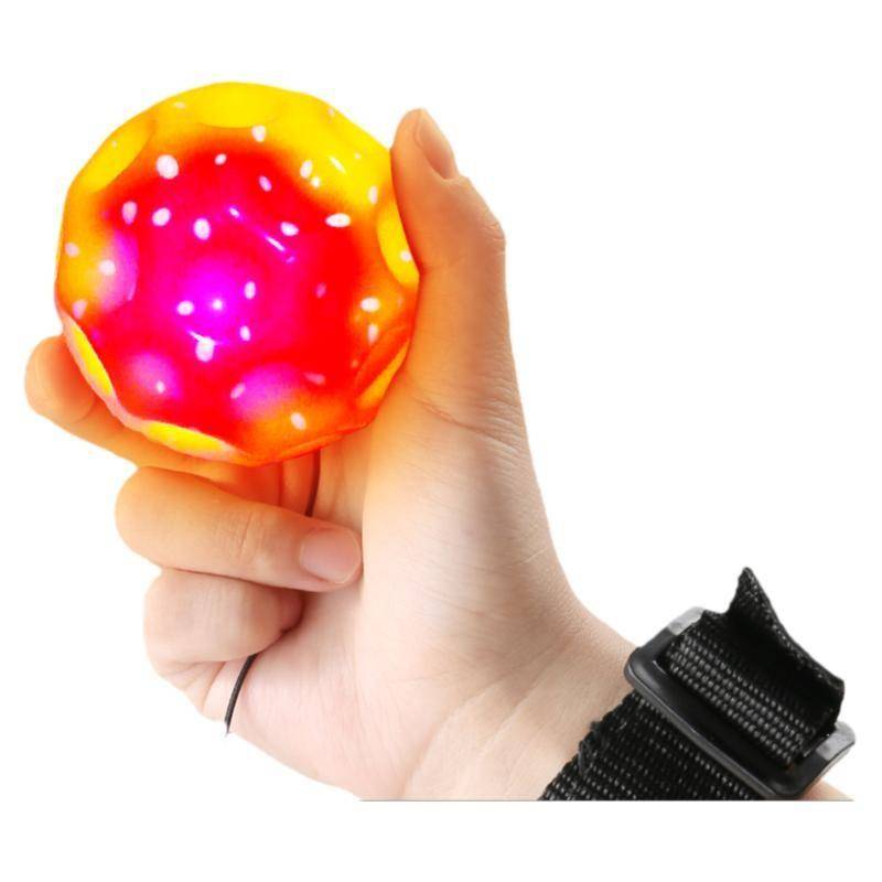 Wrist elastic ball with rope hair light moon stone high elastic decompression children's wrist player outdoor sports toys