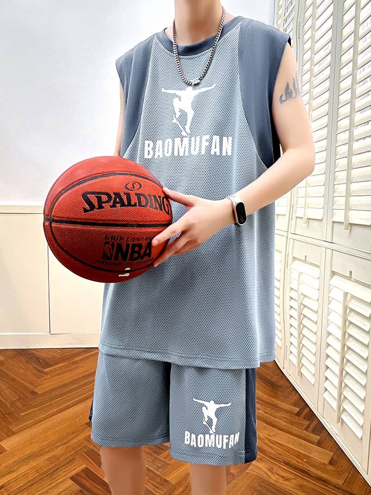 Bingshi sleeveless T-shirt boys 12-15 years old young students fast-drying basketball uniforms 13 big children's vest sports suits