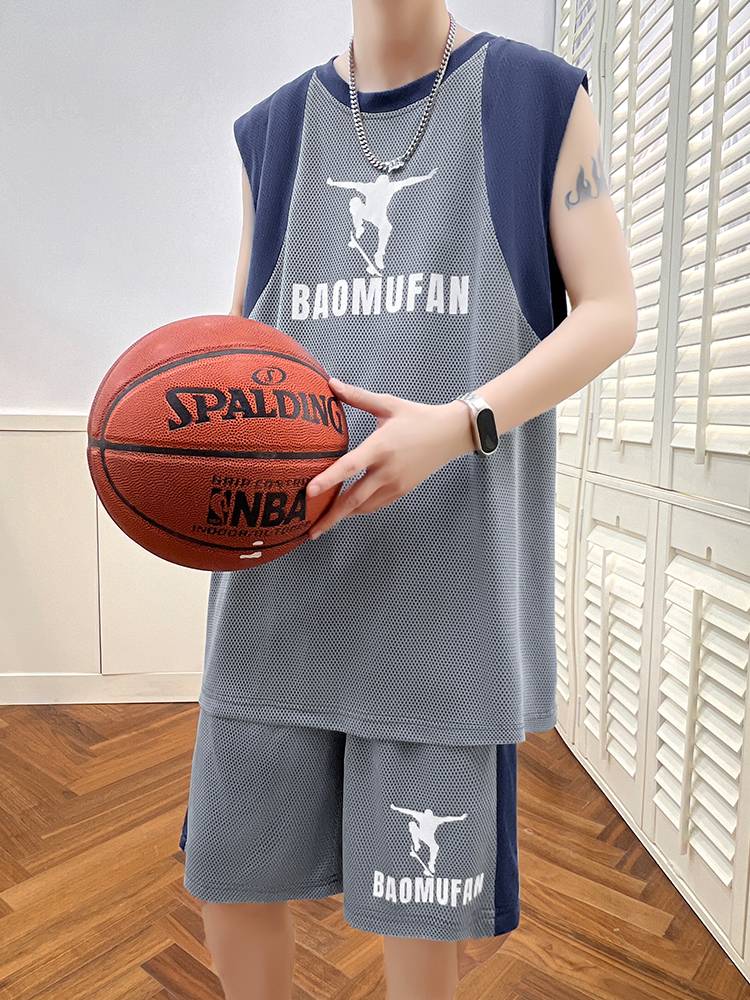 Bingshi sleeveless T-shirt boys 12-15 years old young students fast-drying basketball uniforms 13 big children's vest sports suits