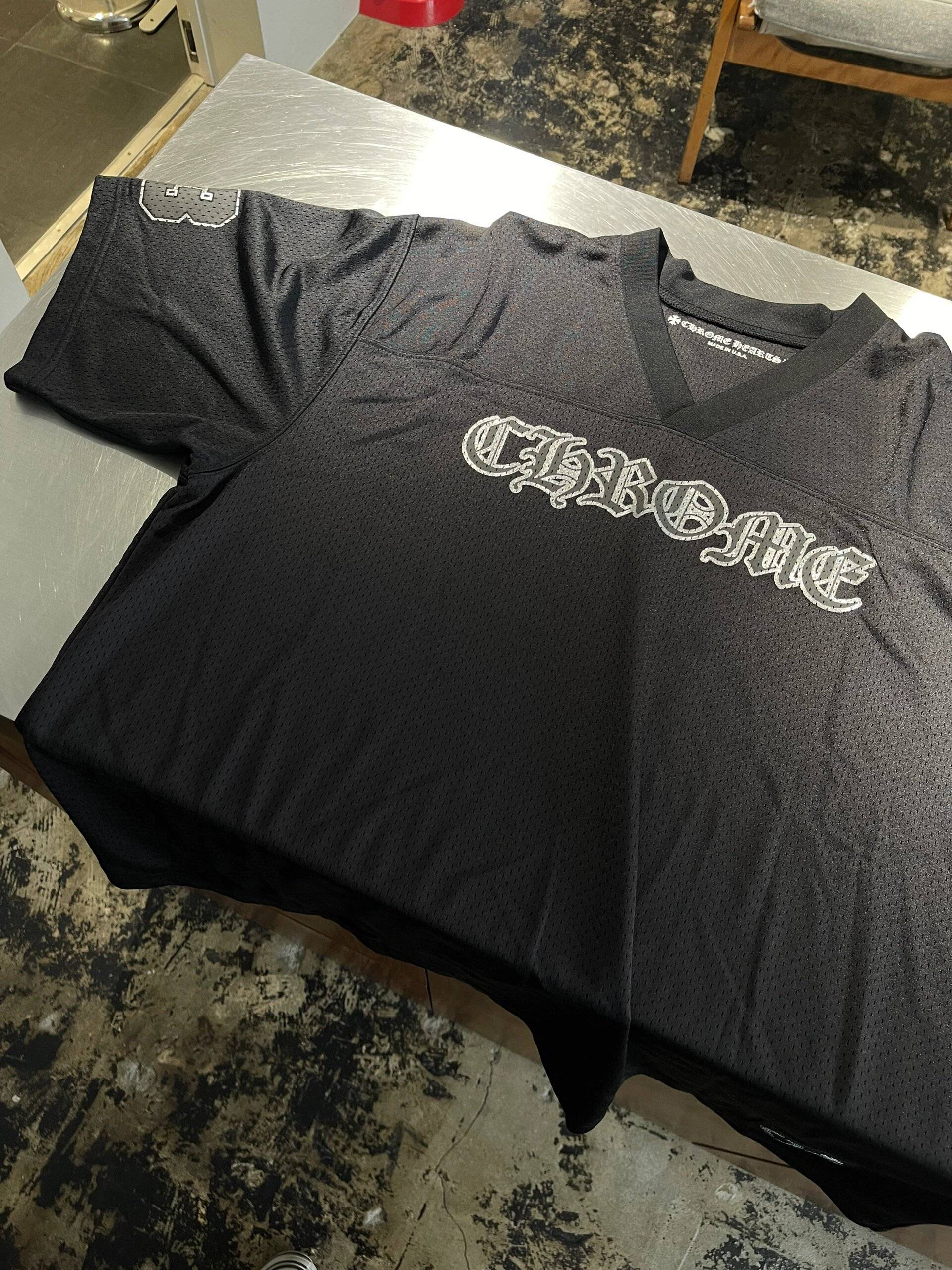 Catched CH independently produced summer relatives and friends limited Sanskrit printed ice hockey uniform casual sports net eye short -sleeved T -shirt