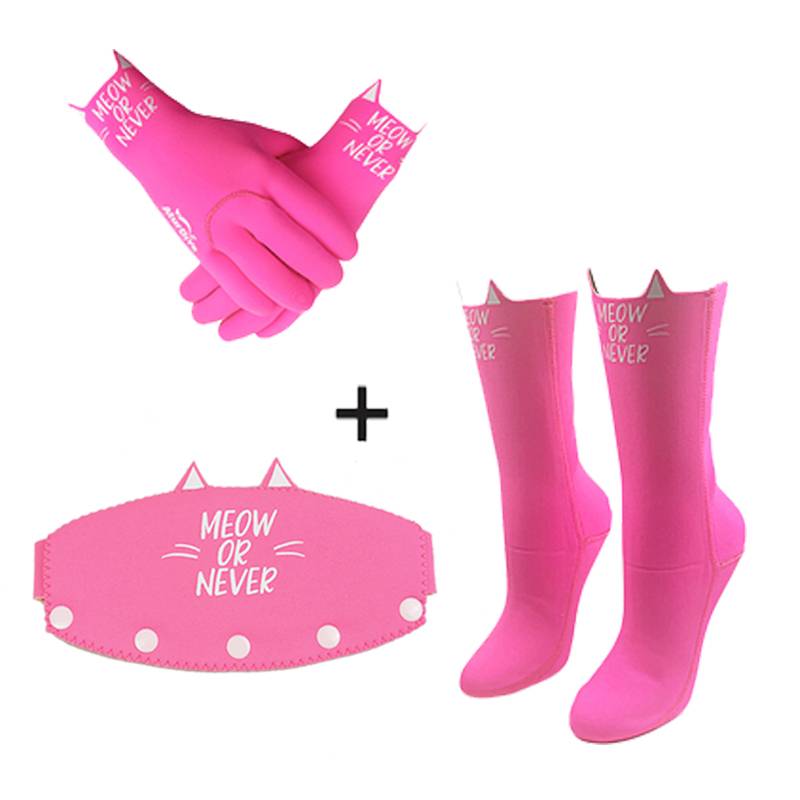 M code pink glove+m code long socks+face mirror band