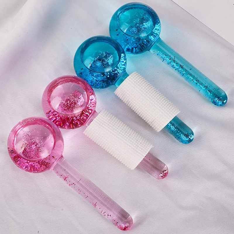 Explosion ice hockey gauze powder crystal crystal ice hockey therapy face massage glass ice waveball beauty ball