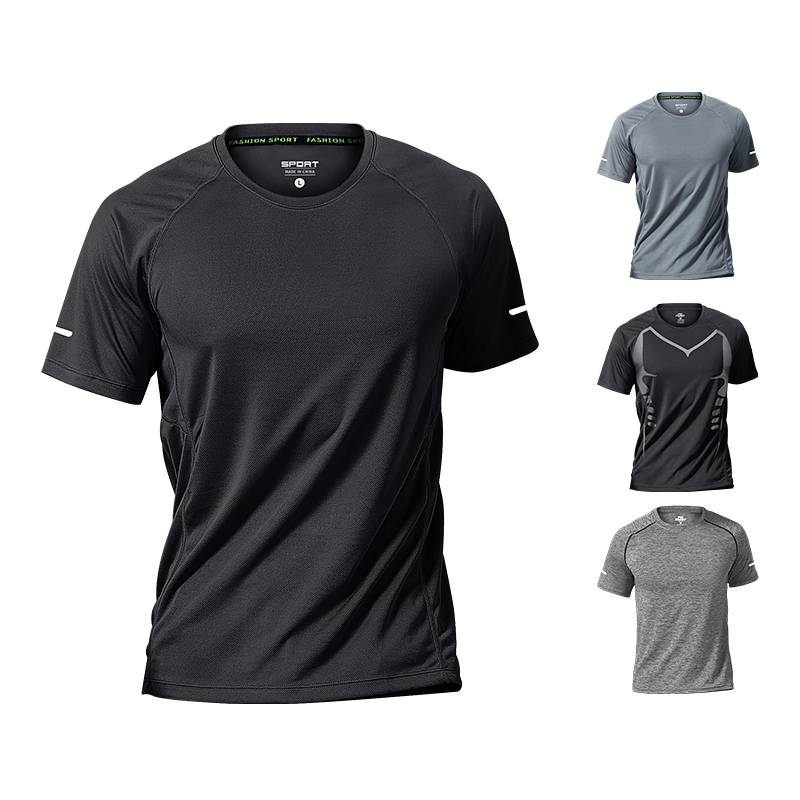 SPORTS T-SHIRTS FOR MEN DRYING THEIR SHORT-SLEEVED SUMMER EXERCISE BASKETBALL TRAINING SUIT, RELAXED HALF-SLEEVE SHIRTS
