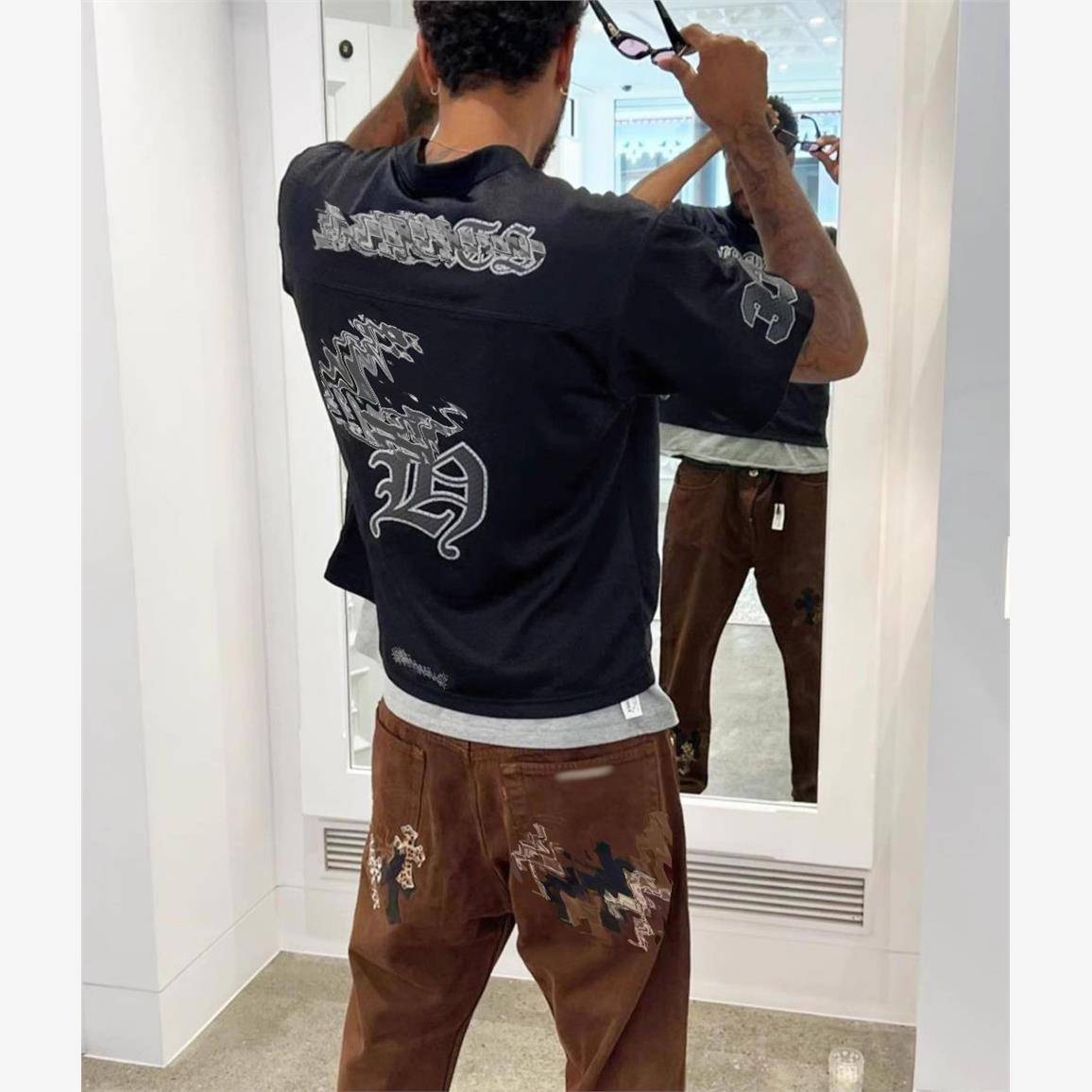 (Spot) Autonomous Sanskrit 33 Film Cloth Sports Ice Hockey Cloth Short -sleeved T -shirts Long -sleeved Men and Women Set