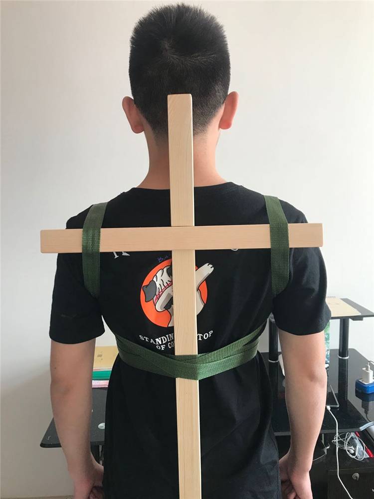 Corrected Cross Solid Woodheld School Council Training Children Correction of Shoulder Camel, Terminal Break, Lumbar Septeem qi