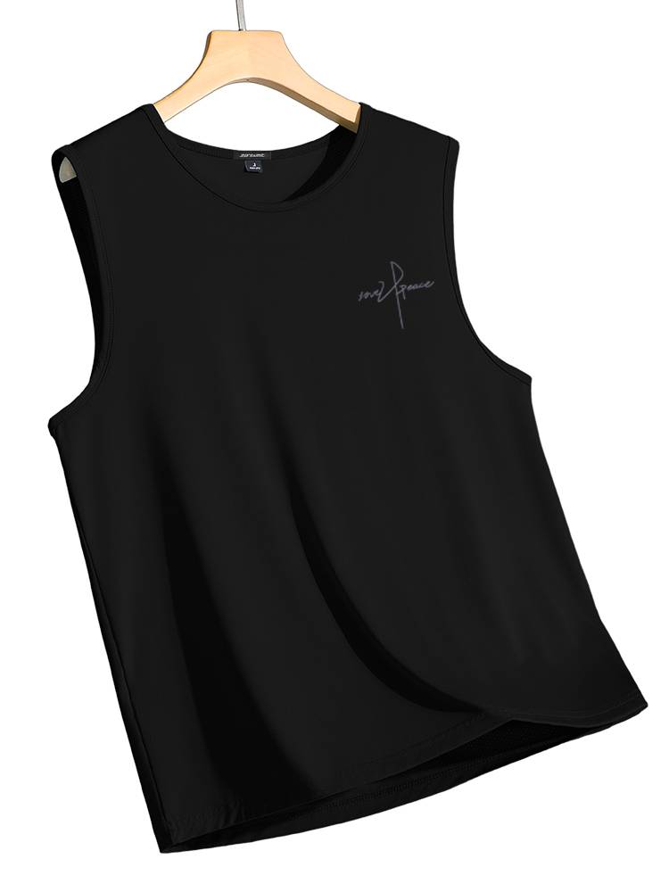 Zhenvis Life Men's Ice Vests Summer Sports Basketball Speed dry sleeveless T -shirt Youth Net Eyes Shoulder M