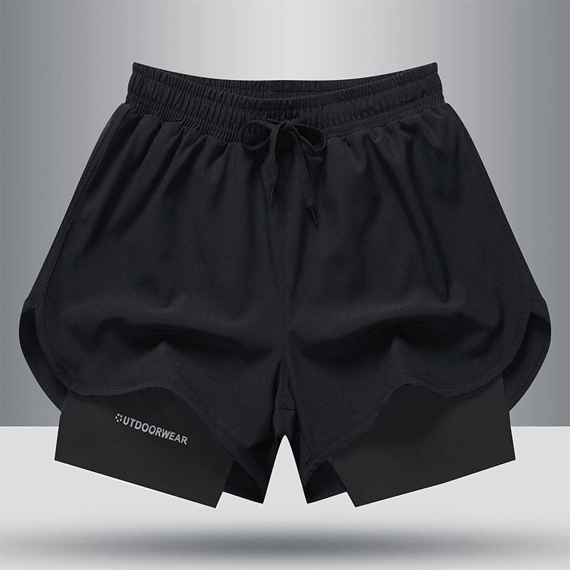Clear warehouse leakage sports shorts, men's running track and field speed dry ice line lining training fitness basketball beach pants