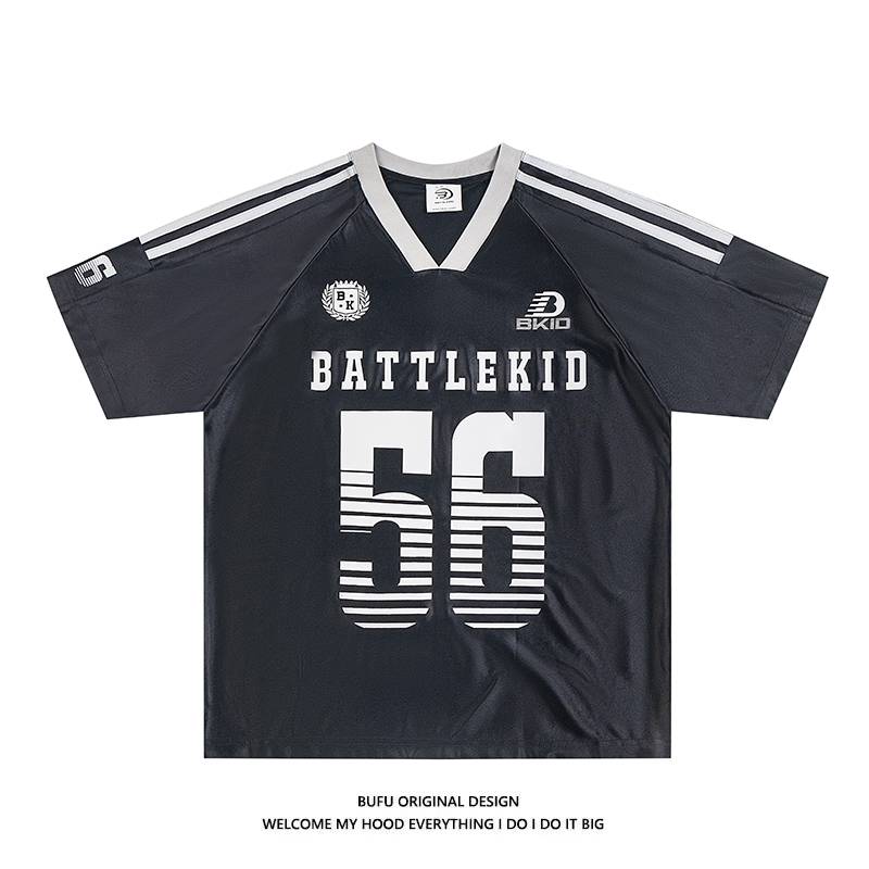 Billion boy bufu American ice hockey suit jerseyfit jersey sports retro short -sleeved T -shirt men and women loose tide