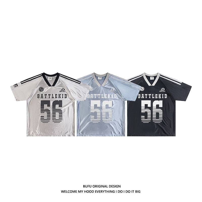 Billion boy bufu American ice hockey suit jerseyfit jersey sports retro short -sleeved T -shirt men and women loose tide