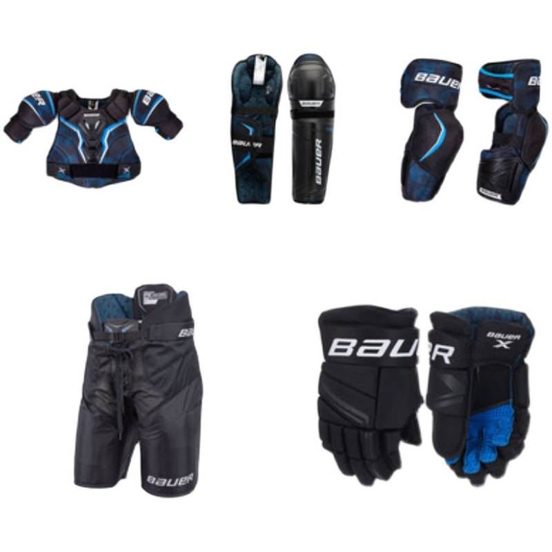 New Bauer Children's Adult Ice Hockey Protective Set Ball Hockey Equipment Full Helmet Gloves