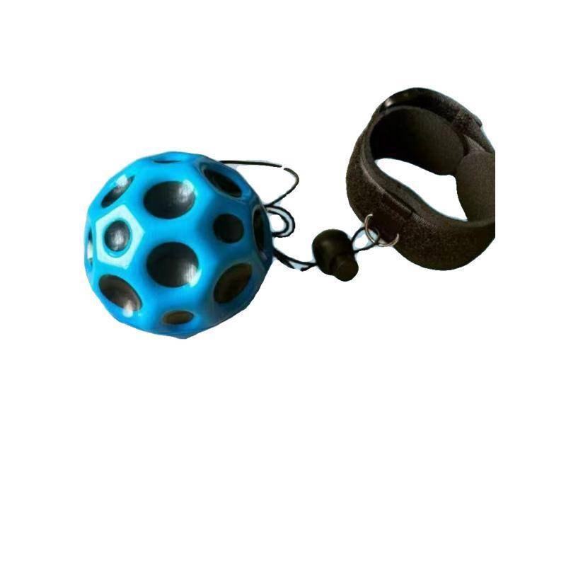 Wrist elastic ball lunar rebound with rope solid children to decompress high space bounce ball outdoor fitness ball PU