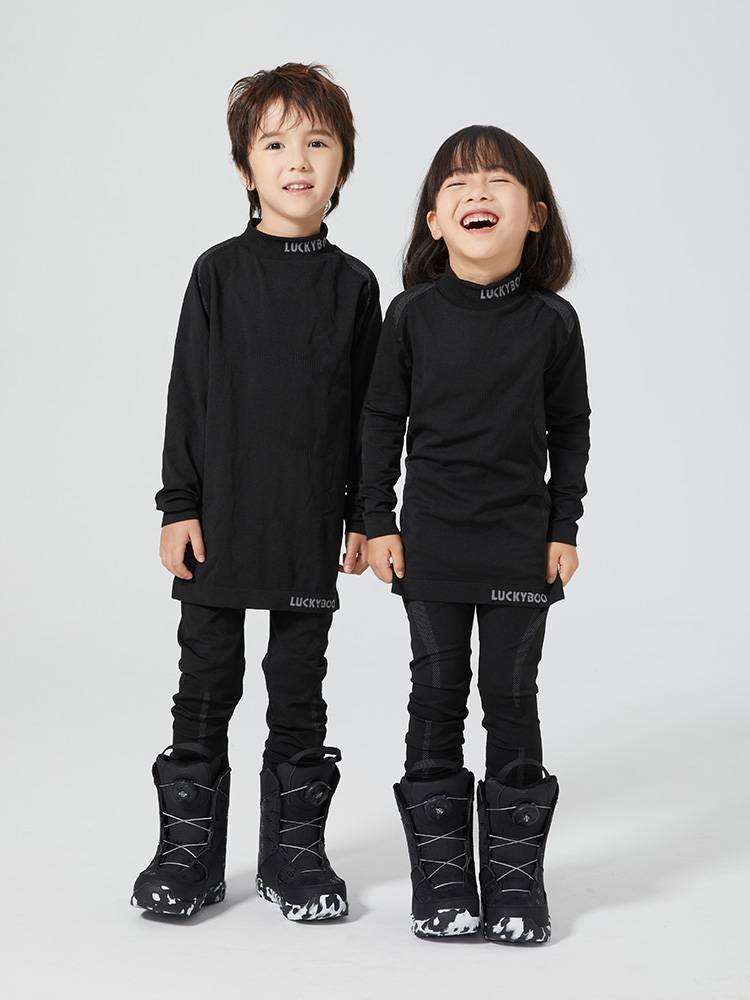 Luckyboo ski -skiing -dry clothes children's set long -sleeved boys girl sports tight body jacket, sweat, autumn and winter ice hockey