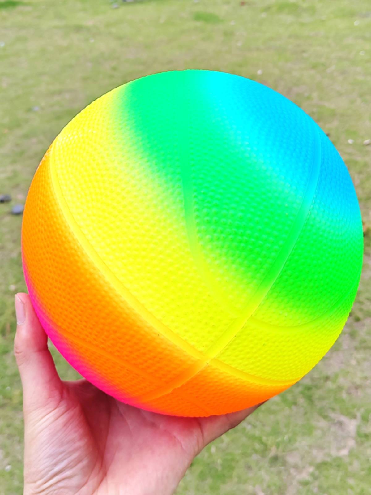 Children 8 -inch elastic color basketball inflatable toys kindergarten plastic rainbow white football outdoor shooting