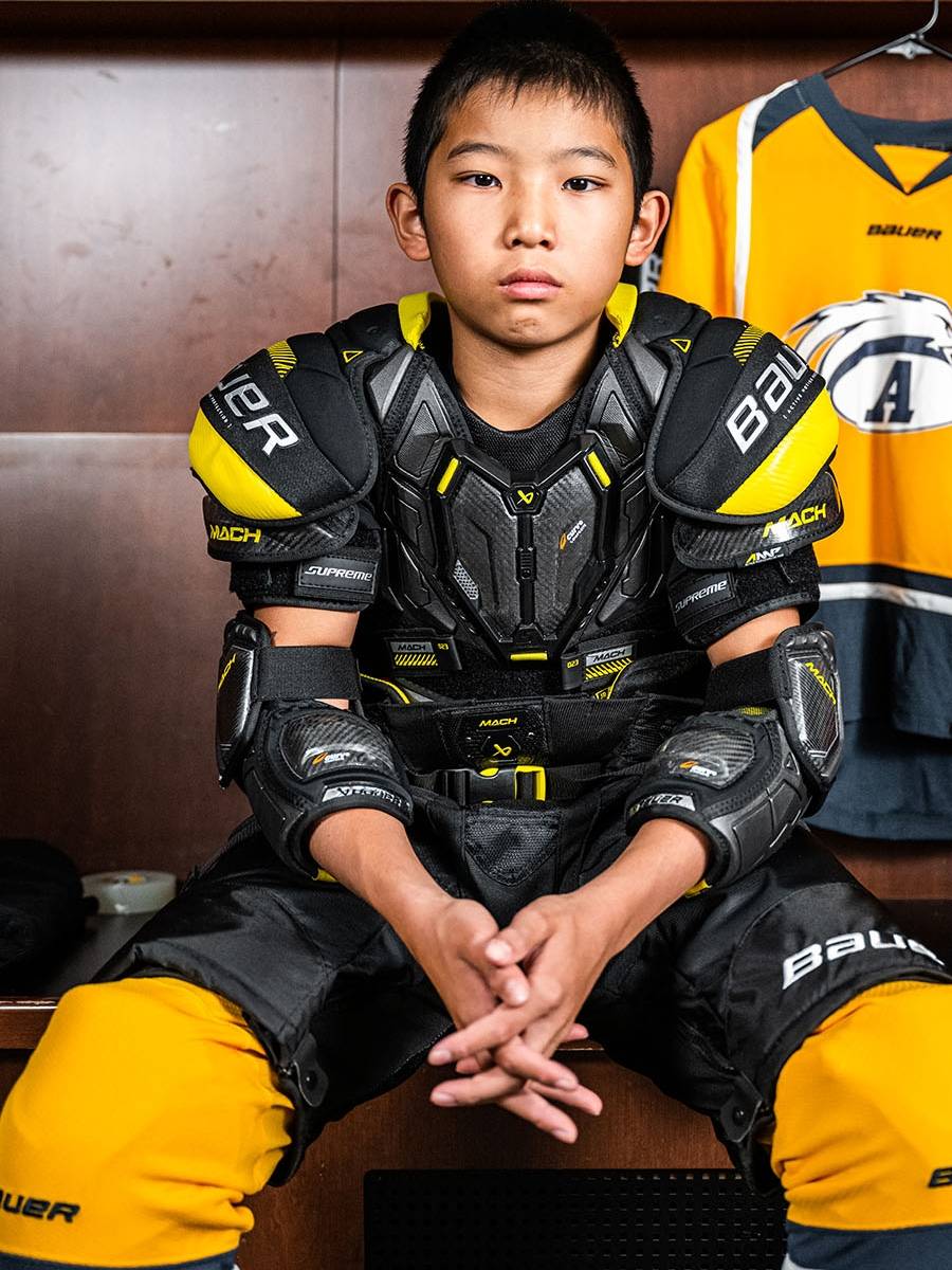 New Bauer Mach Youth Adult Competition Class Ice Hockey Protective Three -piece Bauer Betta Breit and Elbers
