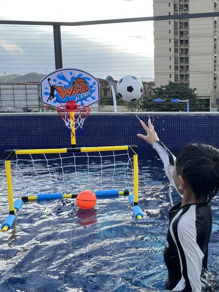 Children's Water Basketball Frame Football goal two -in -one swimming pool Waterball boys play water shooting toy water park