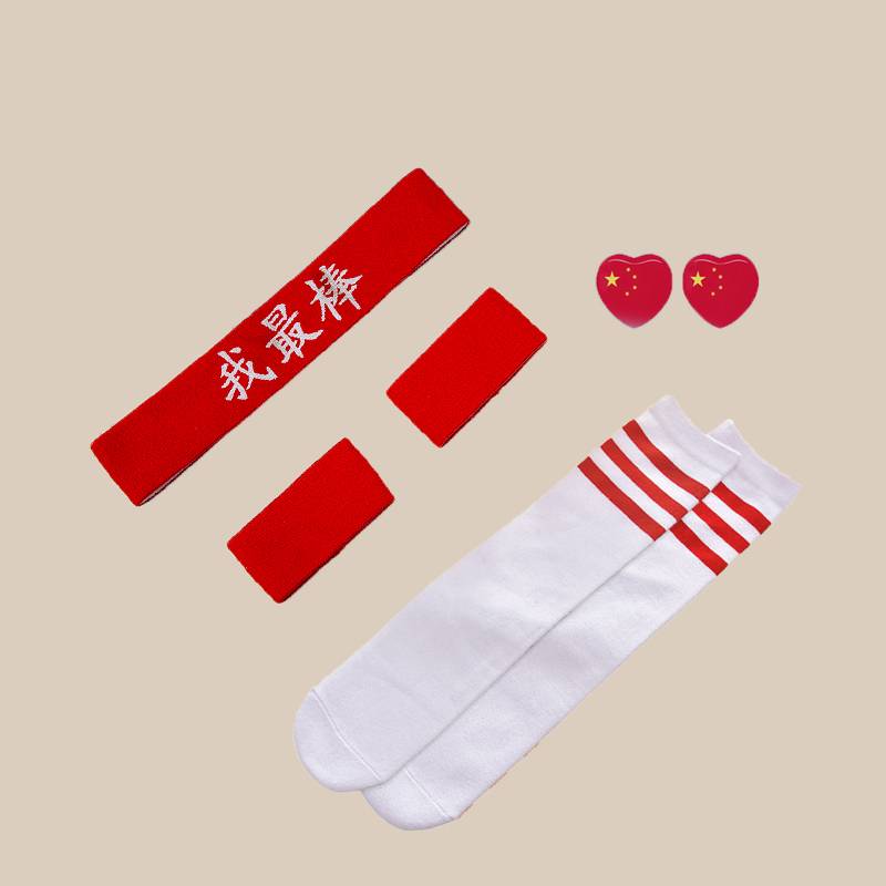 White characters, my best suit+red socks+face stickers