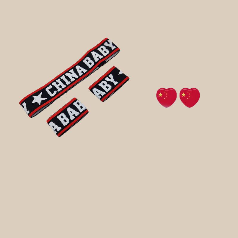 Black baby-headband+wristband+face sticker