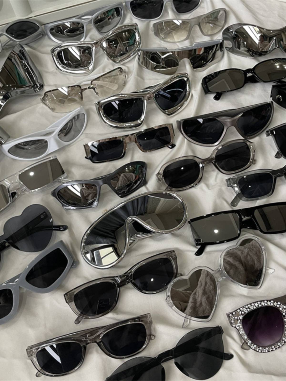 Outdoor cycling metal color mercury mercury gourd machine sunglasses women's round face is thin sports mountain mountaineering sunglasses