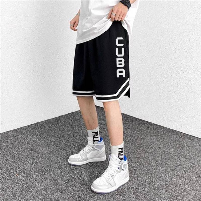 American shorts men 2024 Summer ice silk fast -drying and breathable puzzle pants juvenile loose basketball pants casual