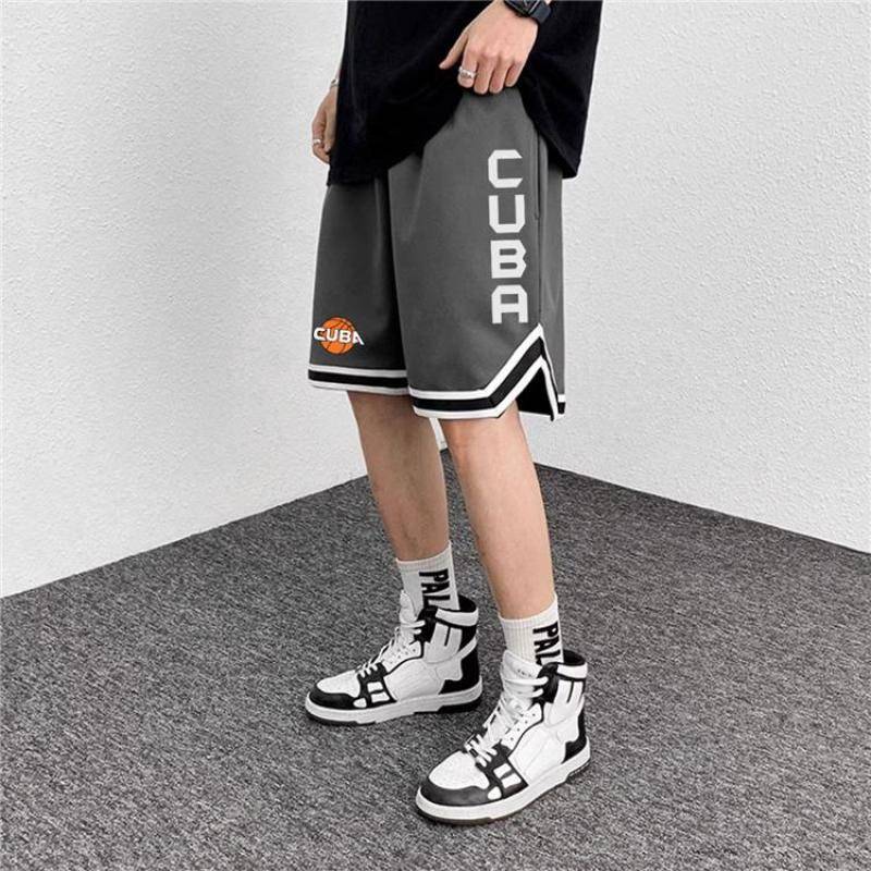 American shorts men 2024 Summer ice silk fast -drying and breathable puzzle pants juvenile loose basketball pants casual