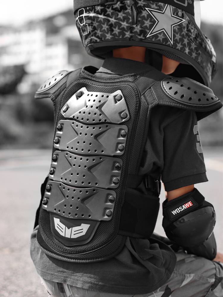 Motorcycle care, children's riding wheel sliding elbow knee and anti -falling backbone waist balancing car sports gear