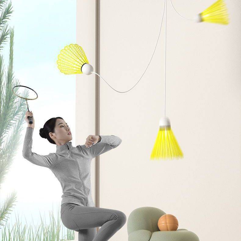 Single badminton rebound self -play, do not need to pick up the ball, a single player swing, fighting the night glowing room training device