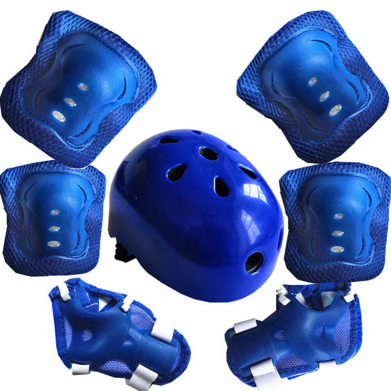 Blue protective gear+helmet 7 -piece packing accessories