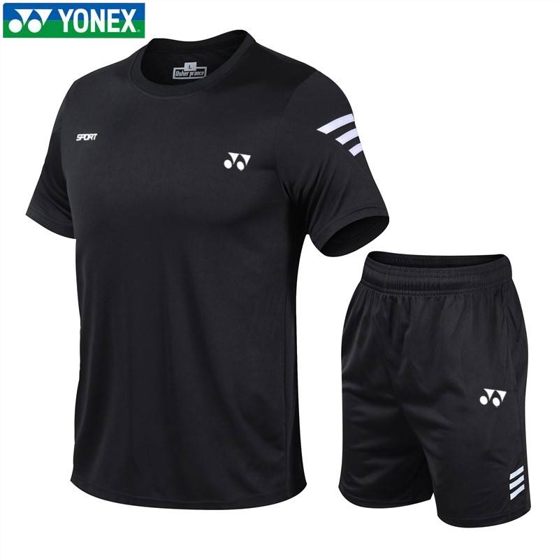 Yenix Ice Skin Skills Men's Summer Badminton Fit Ferry Fast Speed Five -point Short Sets Two -piece